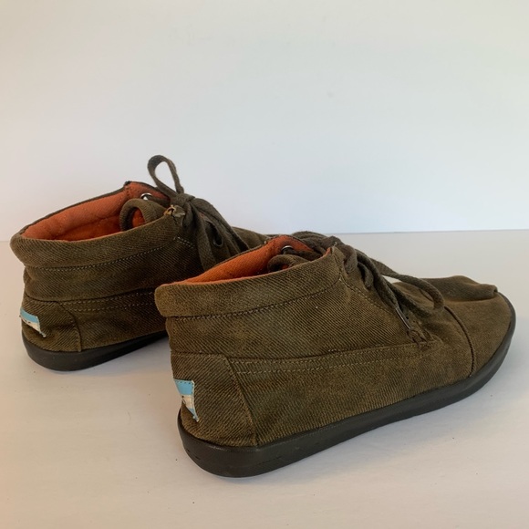 TOMS Brown Waxed Twill Highland Botas - Picture 5 of 11